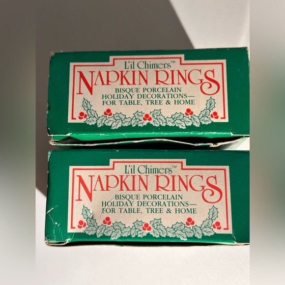 Vintage Jasco Bisque Porcelain L’il Chimers Bell Napkin Rings - Picture 9 of 11